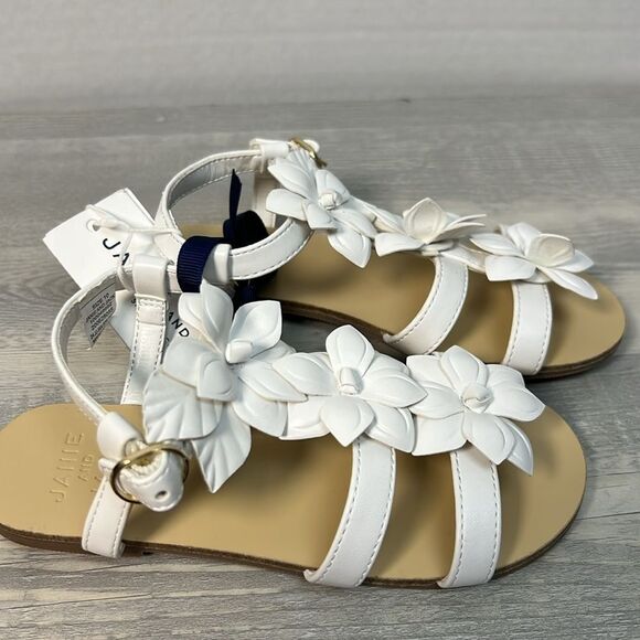 Janie and Jack 100048892 Flower Strap Sandal white NWT - Picture 2 of 9